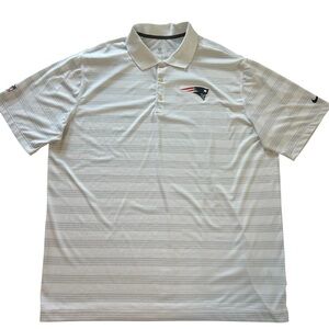 Nike New England Patriots Men’s NFL White Dri-FIT Performance Polo Shirt sz. XXL